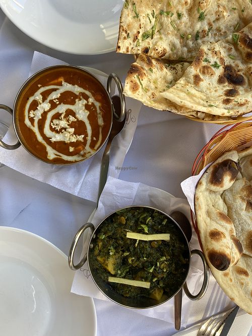 Paneer Tika Masala (Veg) and Aloo Palak (Vegan)  at Basmati Indian & Nepali Restaurant in Funchal