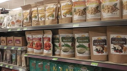 Kale chips at Ellwood Thompsons at Ellwood Thompsons in Richmond