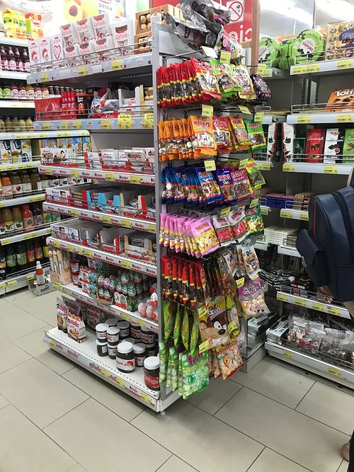 Snacks at Big Market in Tirana