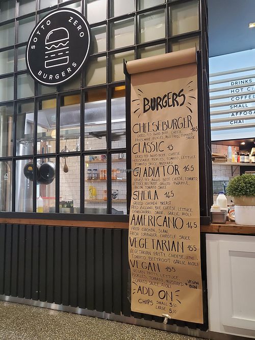 Menu at Sotto Zero in Coffs Harbour