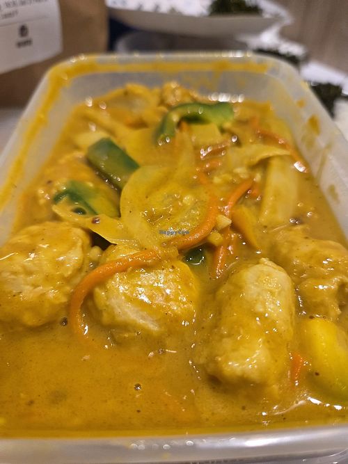 Mock chicken satay at Wawin Vegan Chinese in Salford