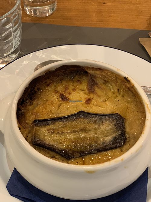 Vegan moussaka with soy milk béchamel. Not something crazy but okay  at Mouragio in Paros