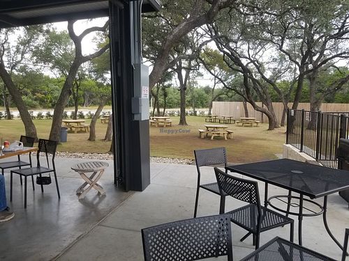 Park like seating covered or outside at Four Brothers in Cedar Park