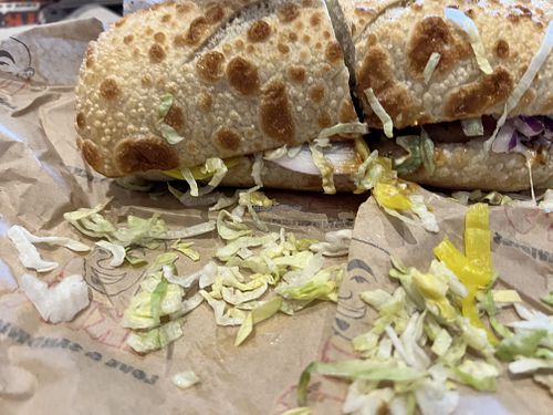  Vegan chicken with bbq sauce  at Ike's - Fashion Show in Las Vegas