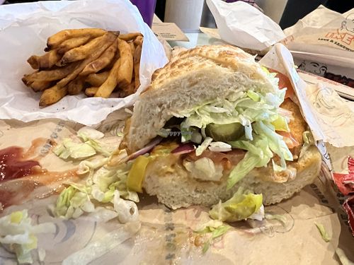 Same sandwich with seasoned fries  at Ike's - Fashion Show in Las Vegas