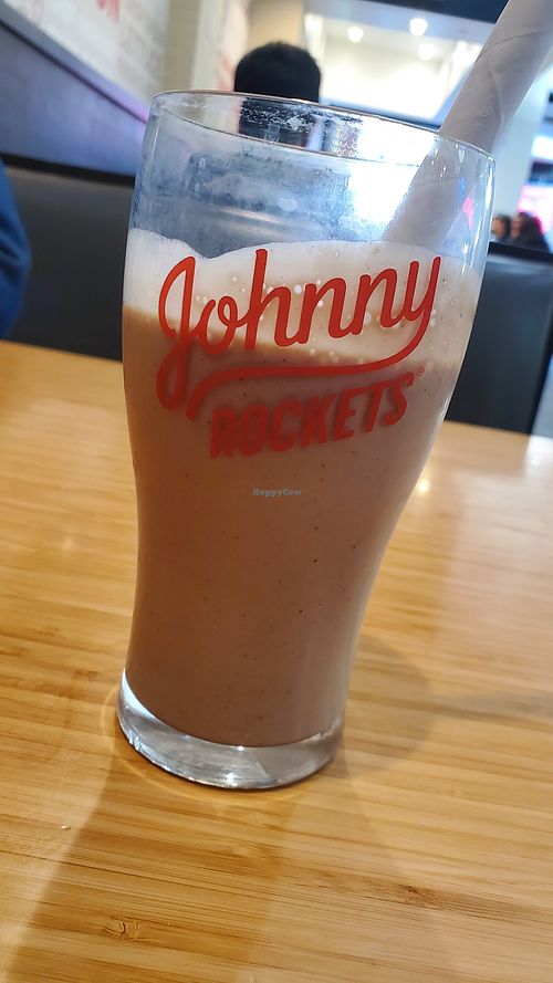 Vegan chocolate shake at Johnny Rockets in Universal City