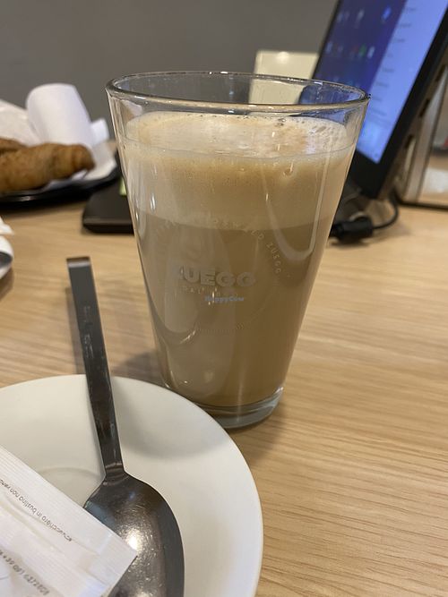 Vegan latte macchiato  at Work Cafe in Palermo