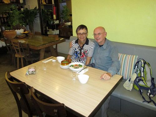 This was just the entrees! The best green tea flavoured soup ever. Flavours were so original, fusing a range of mainly South east Asian I ingredients, yet forming fusions that no one regional cuisine could encapsulates don't miss this restaurant.  at Veggie Planet in Malacca