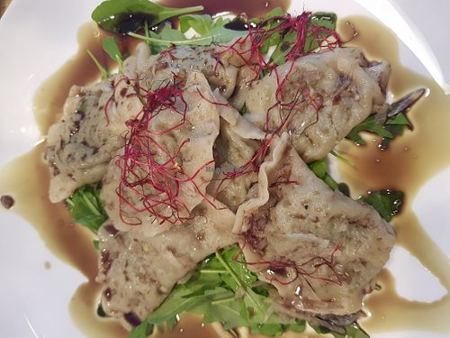 The vegan spinach Pierogi, delicious!  at 15 süße Minuten Café - Bistro in Vienna