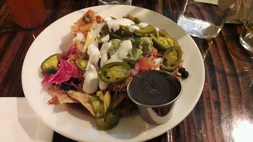 Vegan nachos with mole at Sage Bistro and KindKreme in Los Angeles