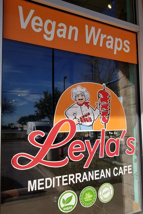 Sign outside. at Leyla's Mediterranean Cafe in Cedar Park