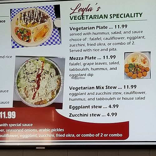 Menu at Leyla's Mediterranean Cafe in Cedar Park