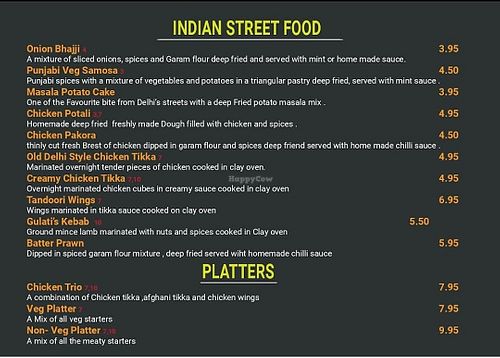 Menu 4 at The Smokin' Goat in Kildare