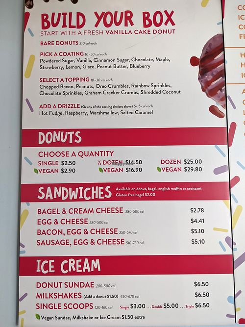 Menu at Duck Donuts in Irvine