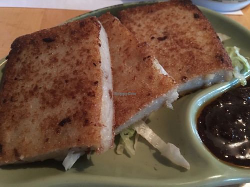 Daikon radish cakes at Sunflower Vegetarian Restaurant in Vienna