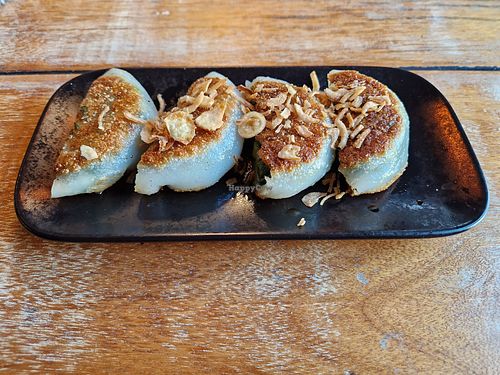 Pan fried spring onion dumplings at Satay in Antwerpen