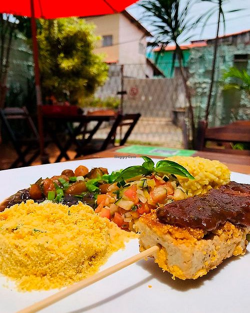 tofu skewer at VeganFit in Parnamirim