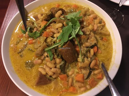 Vegan feijoada at Caldeiras & Vulcoes in Sao Miguel