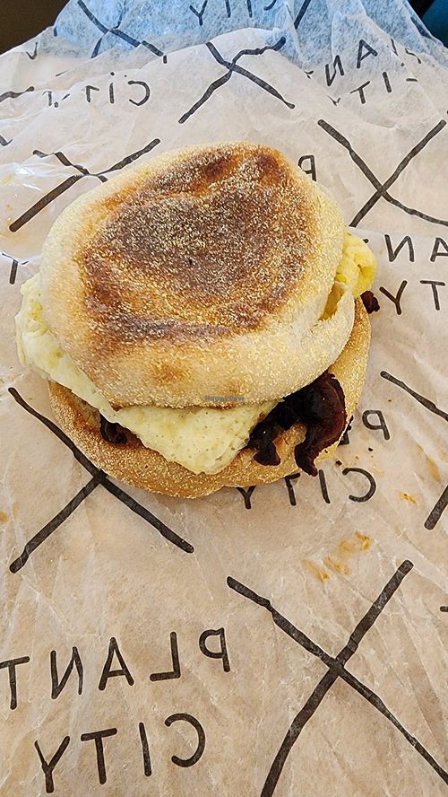 Breakfast sandwich at Plant City X in Warwick