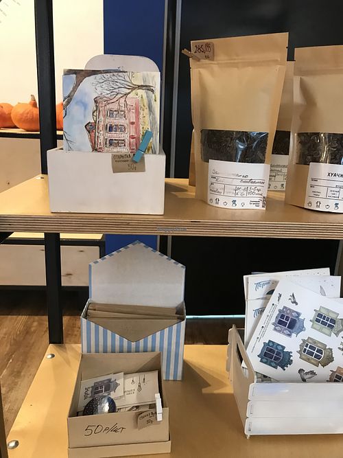 Postcards and stickers  at A.N.D. Coffee in Irkutsk