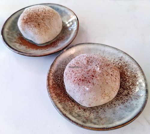 Mochi (pecan nut/coffee) at brEAThe Restaurant | Sushi végétal à Paris in Paris