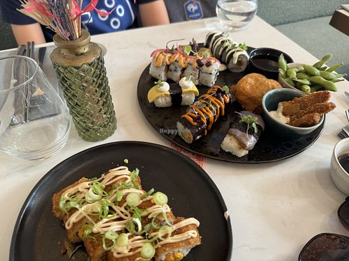 Tasting menu and some extra sushi. Each was delicious and wonderfully inventive in its own way.  at brEAThe Restaurant | Sushi végétal à Paris in Paris