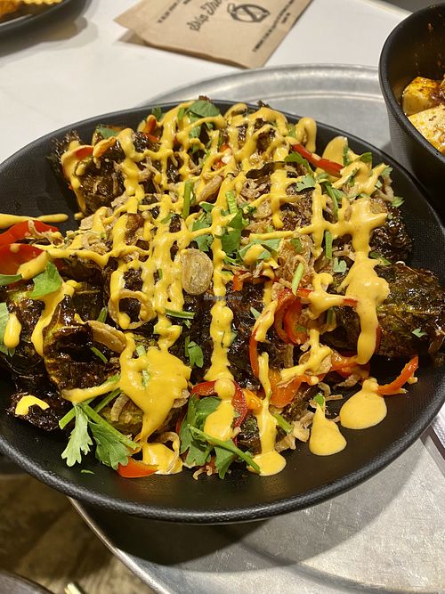 Pig &Tiger’s sweet and spicy Brussel sprouts (vegan) at Avanti in Boulder