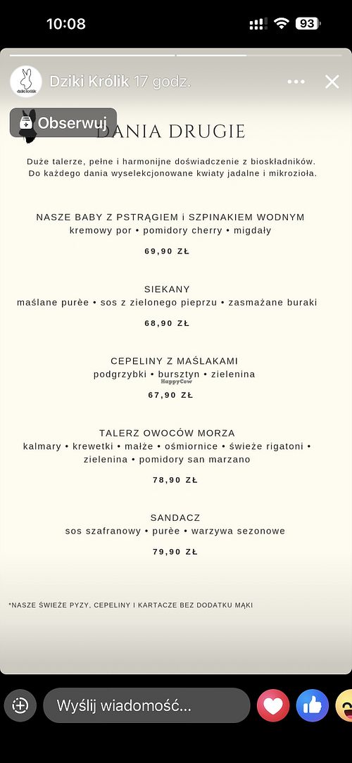 Seafood  at Dziki Królik in Warsaw