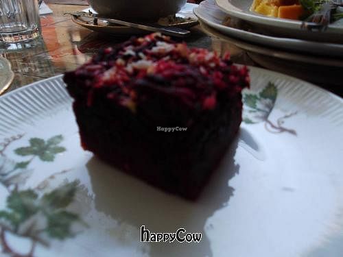 Beetroot cake. Sorry about the poor quality at Kafe Agnez in Malmo