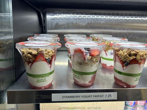 Strawberry yogurt parfait   at ROOTED in Walnut Creek