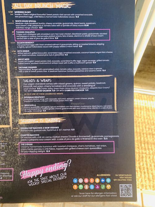 Menu #2 (there is a separate drinks menu)  at Hustle n' Flow in 