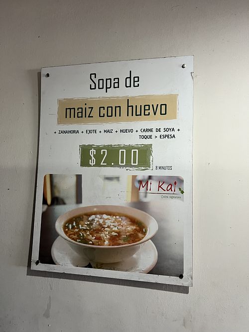   at Mi Kai Cocina Vegetariana in San Salvador