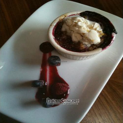 Fresh Berry Crumble with Vanilla Cream at Natural Selection in Portland