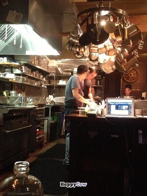 View of the kitchen from the Chef's table. at Natural Selection in Portland