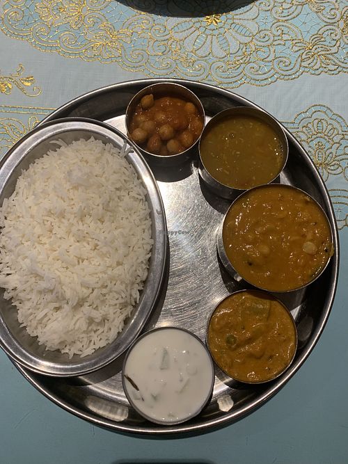 Lentil curry meal at Kaveri Madras Cuisine in Sacramento