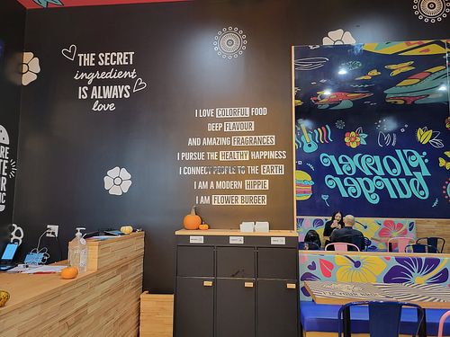 Inside at Flower Burger in West Hollywood