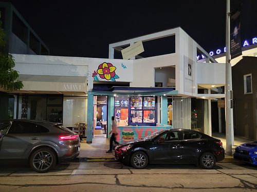 Outside at Flower Burger in West Hollywood