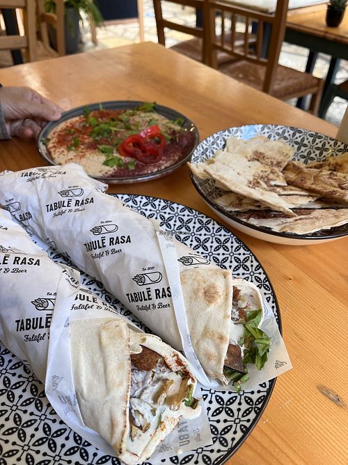 Wraps and dips   at Tabule Rasa in Corfu