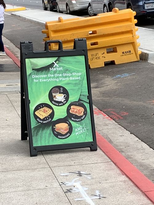 Signage on the road at XMarket in San Diego