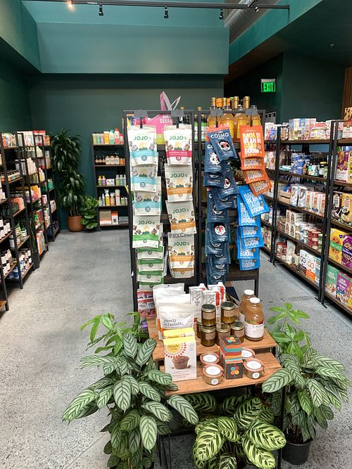 Walking into the store  at XMarket in San Diego