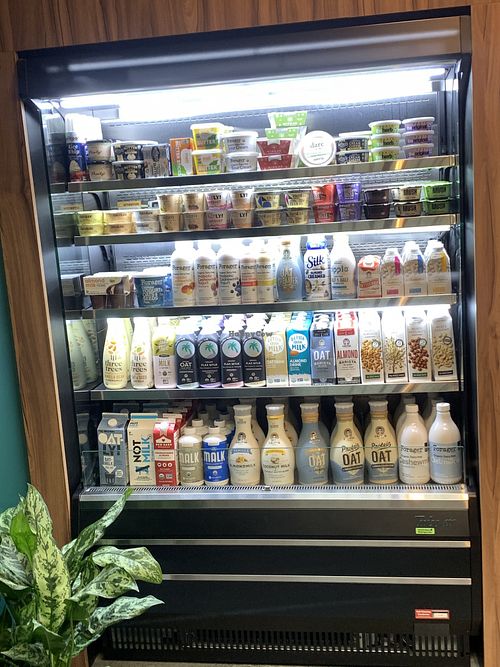 Dairy section inside store at XMarket in San Diego