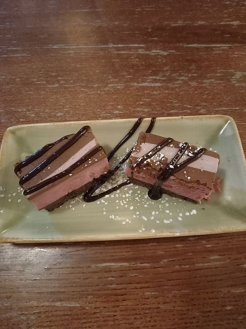 Vegan brownie cherry cheesecake...unique, delicious & only £2.99! at Slug & Lettuce in York