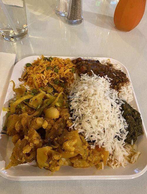 Vegan buffet options   at Gokul Indian Restaurant in St Louis