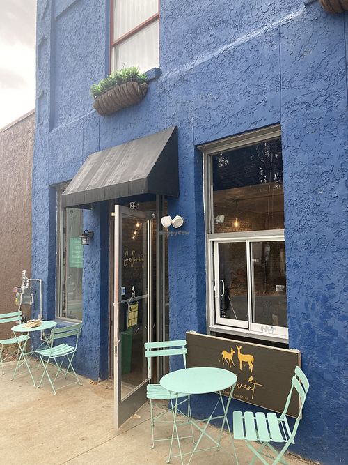 Look for the blue building! at Gallivant Coffee in Woodfin