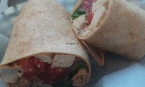 Spinach Love wrap with tofu and a raspberry vinaigrette.  at Black Bean Co. in Charleston