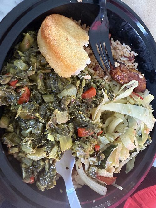 Vegan callaloo platter  #Veganuary at Caribe Express in Laurel