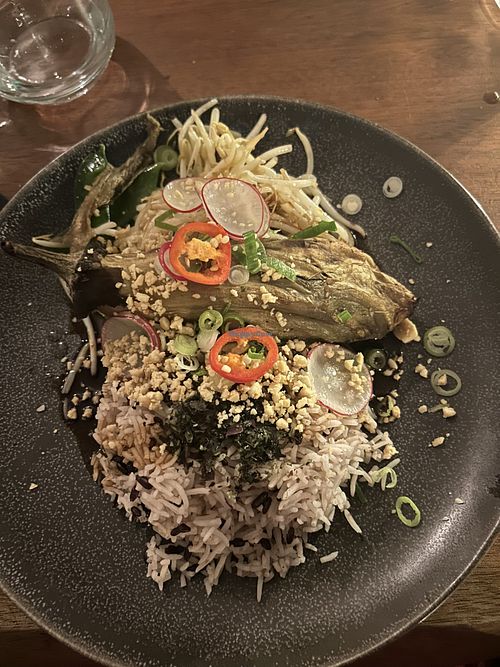 Teriyaki aubegine.  at Le Local Morzine in Morzine