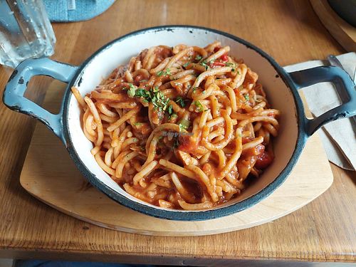Spaghetti arrabiata rather than rigatone arrabiata at Bresca in Madrid