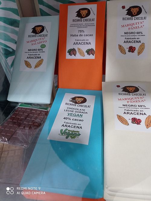 Chocolates de la Sierra de Huelva veganos y hechos con cacao colombiano 100% puro at Organic in Huelva