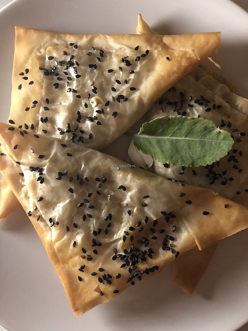 Phyllo pastries with smoked pumpkin cream  at Elena Carmilla  in Rivarossa